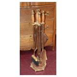brass fireplace set