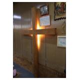 7 foot oak lighted cross