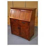 modern slant front oak desk>