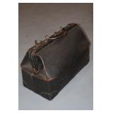 old leather doctors bag