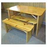 pine breakfast table w/benches