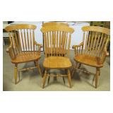 4 solid oak chairs