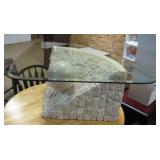 modern marble & glass coffee table