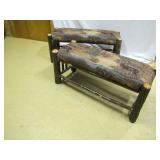 hickory log benches