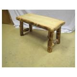 pine log bench