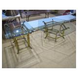 brass and glass living room tables
