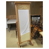oak dressing mirror with >