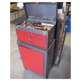 small rolling tool chest with tools