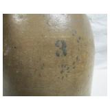 blue stencil number 3 and flower design>