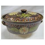 earthenware covered casserole >