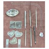 group pic Tiffany and Co. sterling silver, close ups>