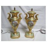 pair of Le Mieux 24k china urn lamps>