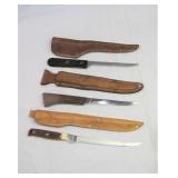 group pic fillet knives, close ups>