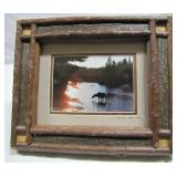 Hickory twig frame with >>