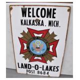 porcelain VFW sign
