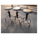 3 cool oak seat metal spin top stools