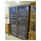 oak General Store glass front cabinet