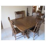 oak dining table & chairs