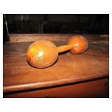 early wooden Spalding dumbell>