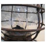 Railroad lantern, etched globe and >>