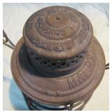 embossed Adams Westlake lantern