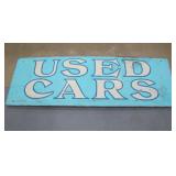 old painted Used Cars sign 70" x 24"