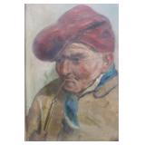 Man in Red Hat, 15" x 18">