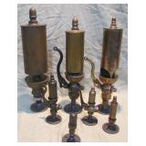 assorted brass steam whistles >>