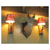 deer hoof sconces & head mount