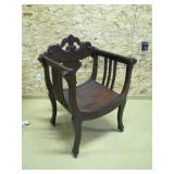 curve seat mahogany parlor chair>