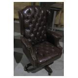 tufted leather office chair