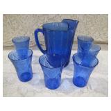 cobalt blue drink set