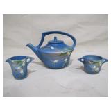 Roseville 3 piece tea set>