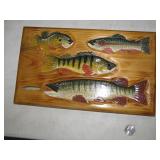 Carl Christiansen 5 fish relief carved>