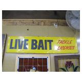 tin Live Bait sign