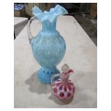 coin dot Fenton pitcher & cruet