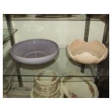 interesting color glass console bowls