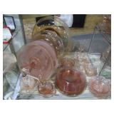 100 + pieces of depression glass>