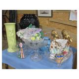 large black glass floor vase