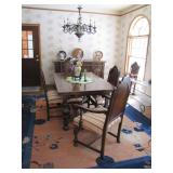 walnut Tudor dinning table with>