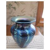 artglass feather pulled design vase>