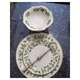 Lenox bowl and tiered candy dish>