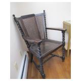 cane wing back barley twist chair