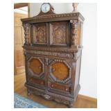 oak Tudor chest, some damage>