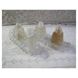 two crystal salt pepper sets>