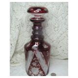 Ruby cut to Clear decanter >