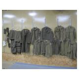 assorted military uniforms>