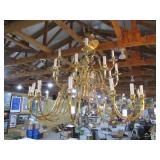 large brass candelabra hanging light