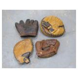 vintage baseball mitts