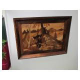 vintage wood inlay art>